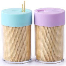 Wooden Bamboo Toothpicks 750 Pieces Ornate Handle,Thicken Sturdy Safe,Party, Appetizer,Olive,Barbecue,fruit,Teeth Cleaning Toothpicks,2 dispensers