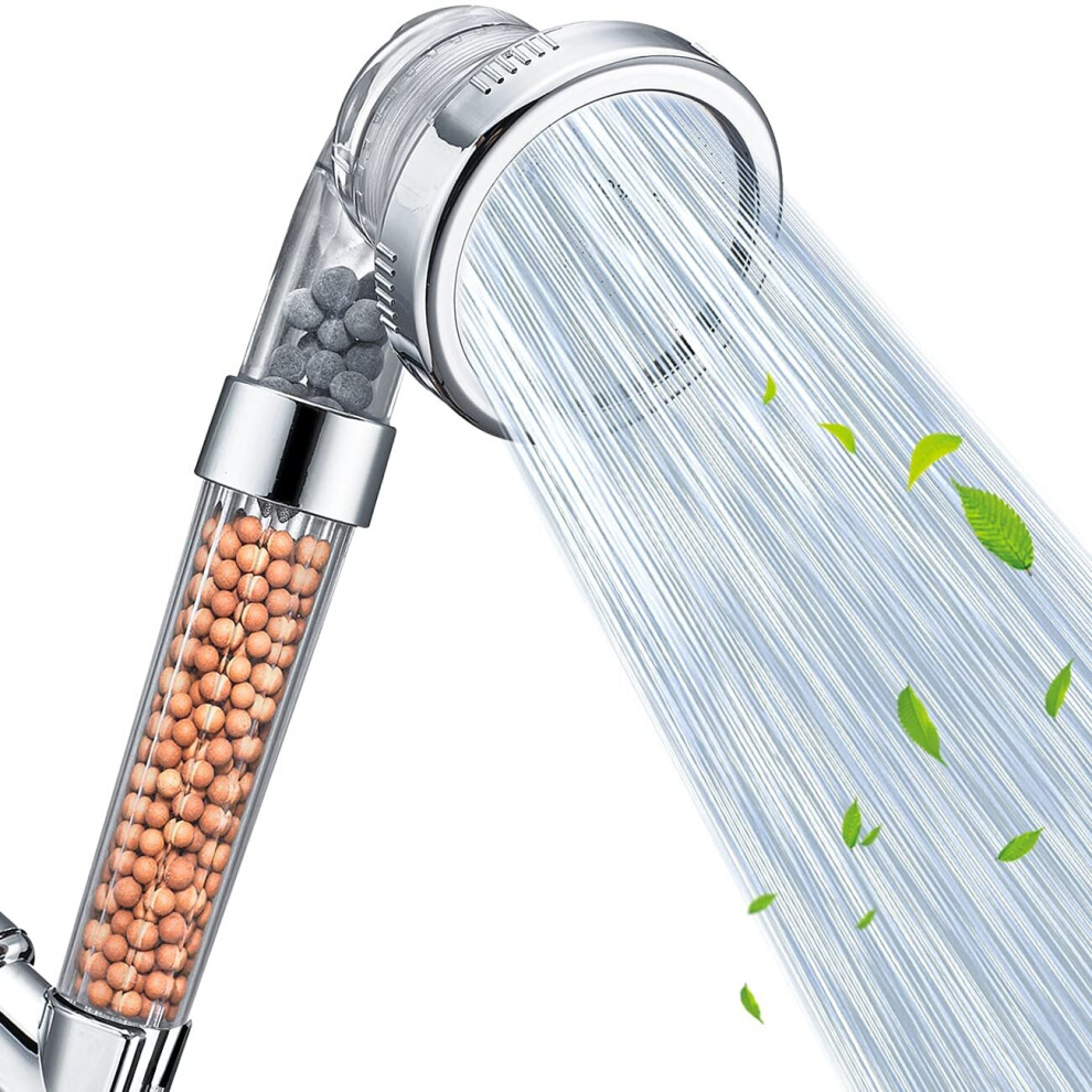 Shower Head, Filter Filtration High Pressure Water Saving 3 Mode Function Spray Handheld Showerheads 1.6 GPM for Hair & Skin