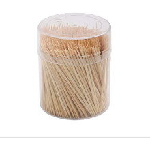 Bamboo Wooden Toothpicks, 500 Pieces Wood Round Toothpicks with Clear Box, Sturdy Double Sided