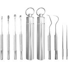 Reusable Toothpick - Reusable Pocket 8 Pcs 2 Sets of Metal Toothpick Box Ear Picks (silver 2 set)