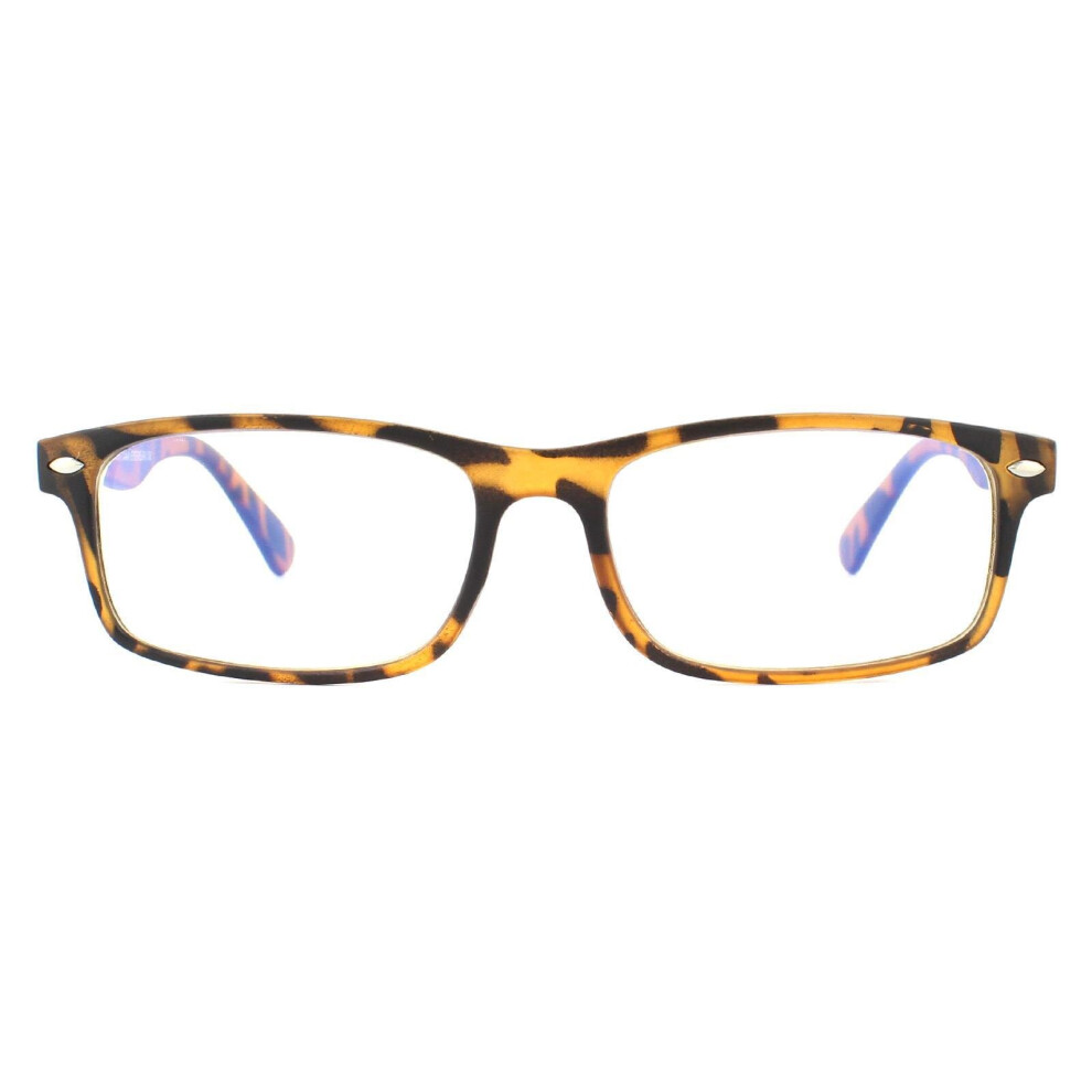 Montana Brown/Blue/Light Reading Glasses Blf83a Matte Turtle Block +3.50