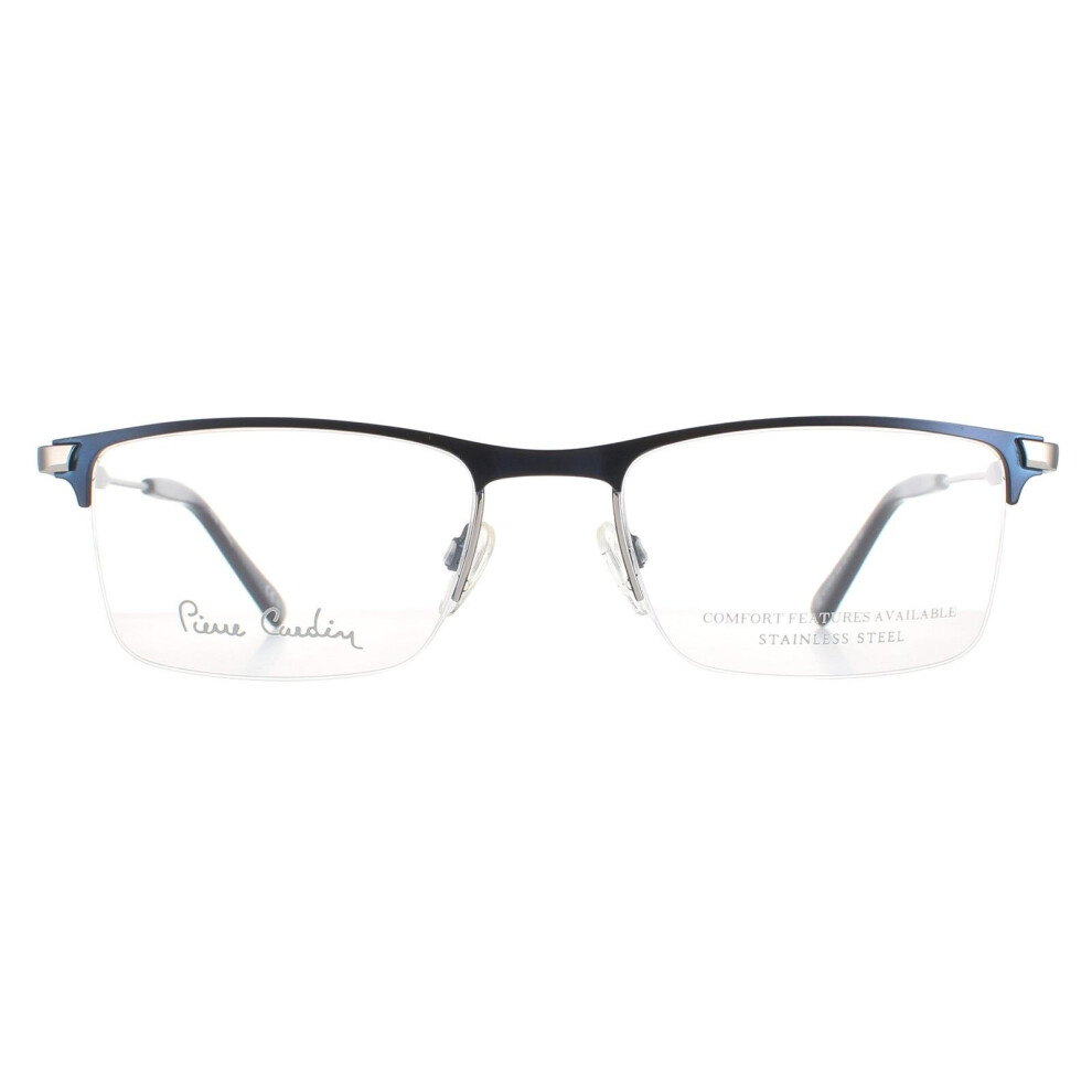 Pierre Cardin Blue Glasses Frames P.c. 6876 Ku0 Matte Ruthenium Men