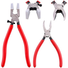 2-Pcs Premium Glass Running Breaking Pliers Grozier Pliers Set Glass Tools Mosaic Tools for Stained Glass Mosaics and Fusing Work