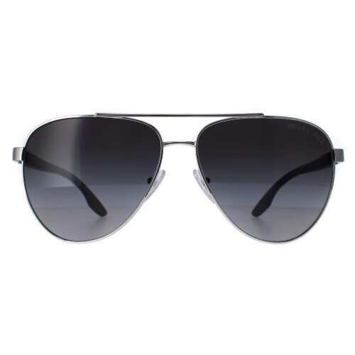 Prada Prada Sport Sunglasses PS52YS 1BC06G Silver Grey Gradient Polarized
