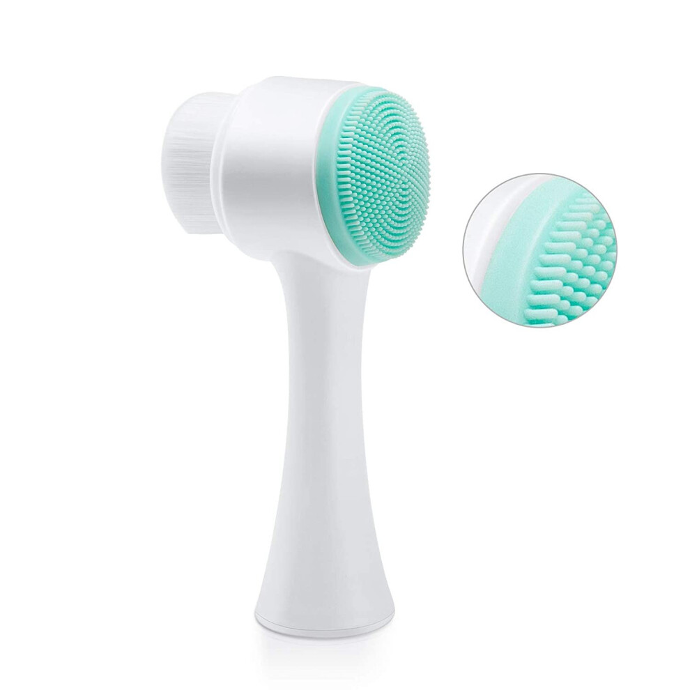Face Brush, Facial Cleaning Brush Scrubber Silicone Manual Dual Face Wash Brush