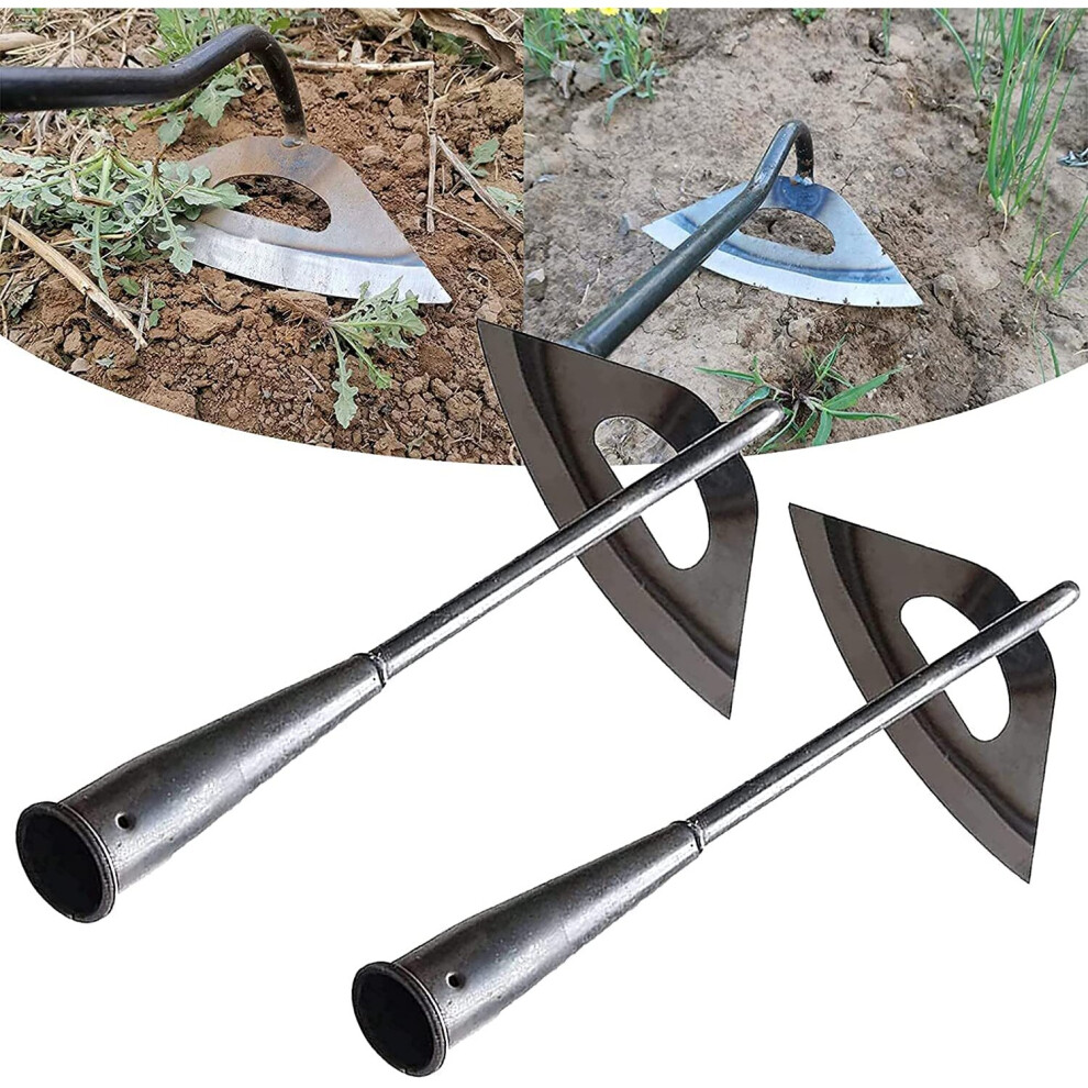 2Pcs Gardening Hand Tools Hoe, Durable All-Steel Hardened Hollow Hoe, Sharp Garden Edger Weeder,Hoe Garden Tool Hand Shovel Weed Puller Accessories fo-image-OPC-PBJD7MJ-NEW