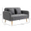 Small Grey Sofa 2 Seater Double Couch Retro Loveseat Modern Compact Fabric Seat 5