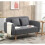 Small Grey Sofa 2 Seater Double Couch Retro Loveseat Modern Compact Fabric Seat 1
