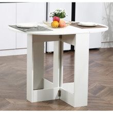 Drop Leaf Dining Table Small Oval Folding Space Saving Modern Breakfast Room