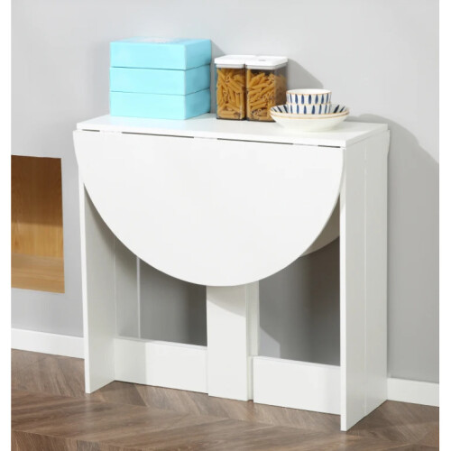 Drop Leaf Dining Table Small Oval Folding Space Saving Modern Breakfast Room 1