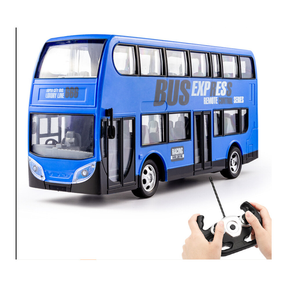 (blue) USB charging large double-decker bus toy