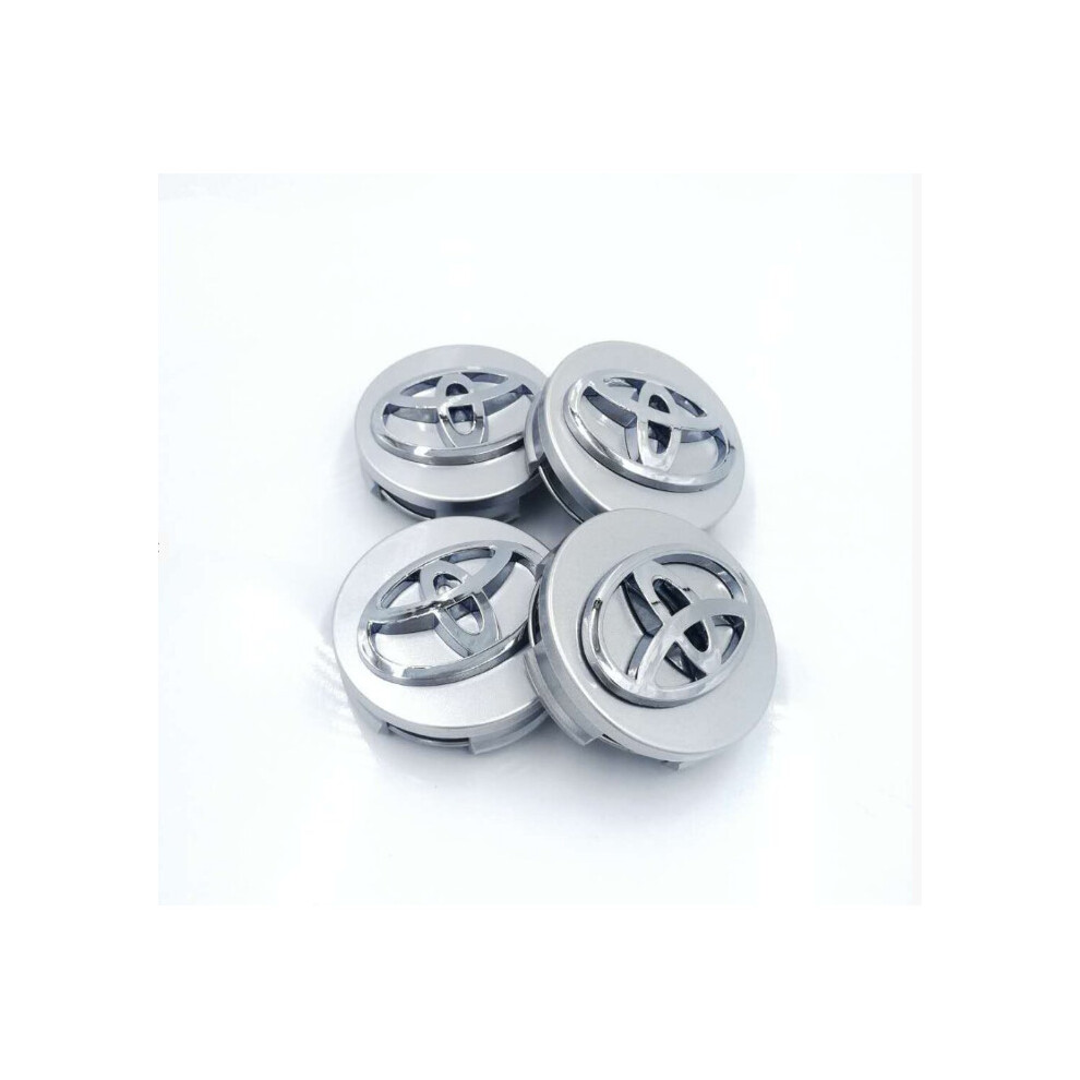 4X Toyota Wheel Rims Center Caps Silver/Chrome Logo 62Mm Camry