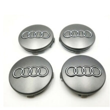 4PCS 2.36inch 60mm Car Rim Wheel Center Hub Caps Emblems For Audi Gray