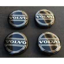 4PCS VOLVO BLACK CENTER WHEEL HUB CAPS COVER LOGO RIMS 3546923