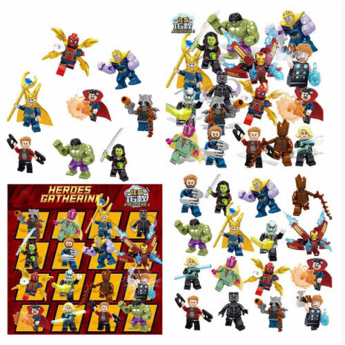 16pcs Marvel Super Heroes Fit Lego Avengers Infinity War Mini Figures