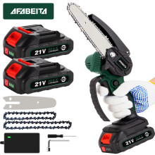 6/4 Inch Cordless Electric Chainsaw With Batteries MINI Pruning Woodworking Cutter Garden Logging Saw