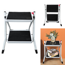 2 Step Stool Steel Ladder Portable Stool Durable 330lbs Capacity with Anti Slip Feet Wide Pedal Multi-Use for Home Office Shop Market