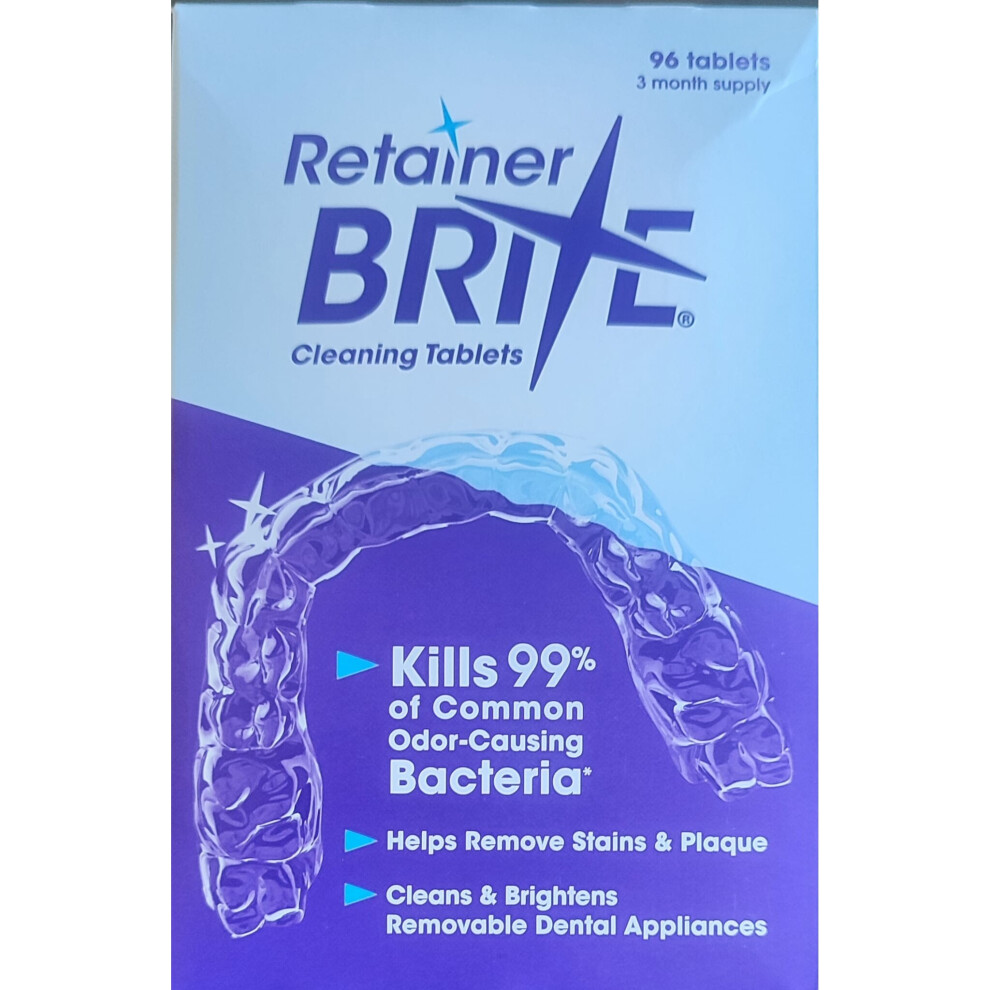 Retainer Brite Mouth guard Tablets 1-3 Months Supply of Retainer Cleaner 96 Tablets