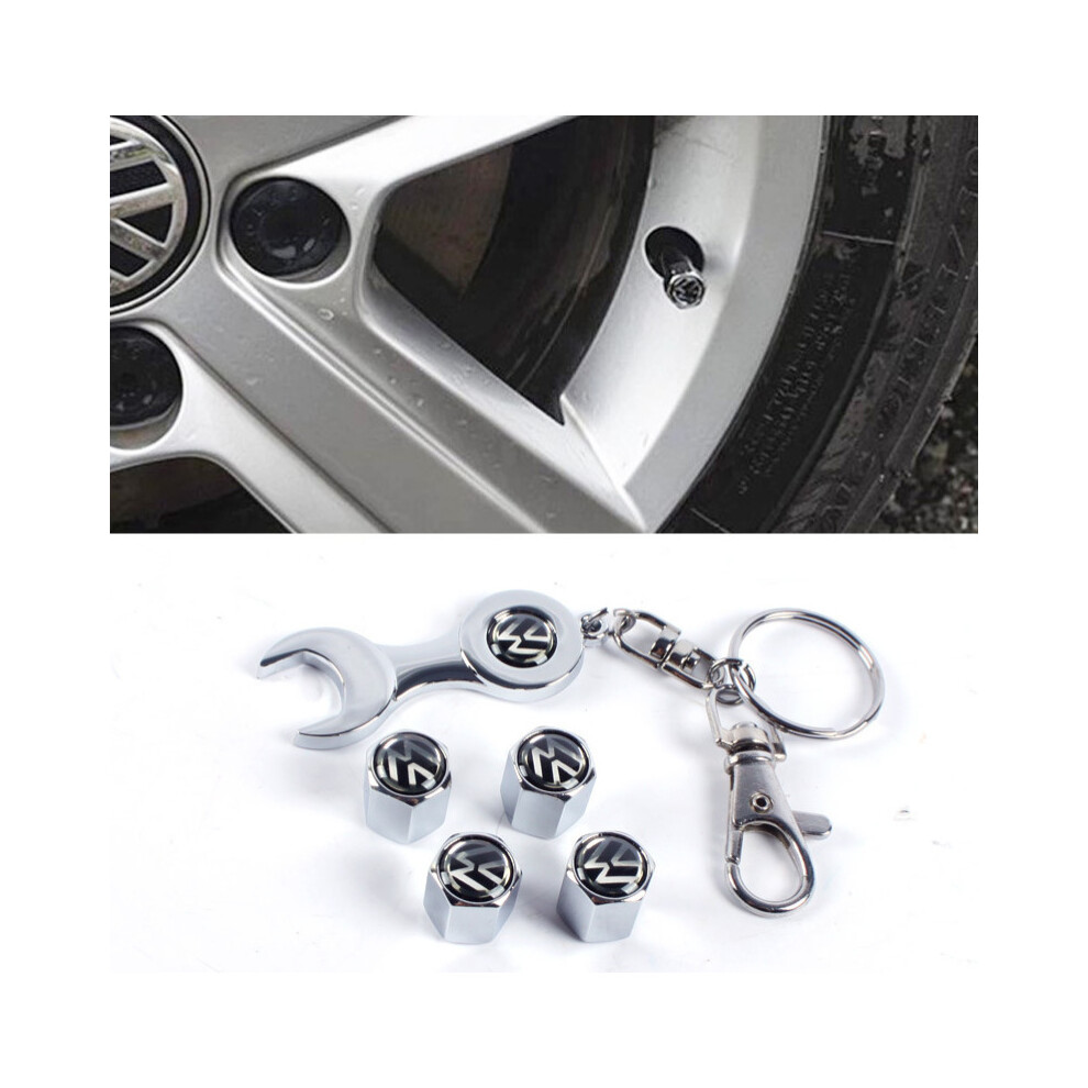 4 Caps +1 Wrench Keychain Car Wheel Tire Valves Tyre Air Cap Vv Emblem 5701510963117