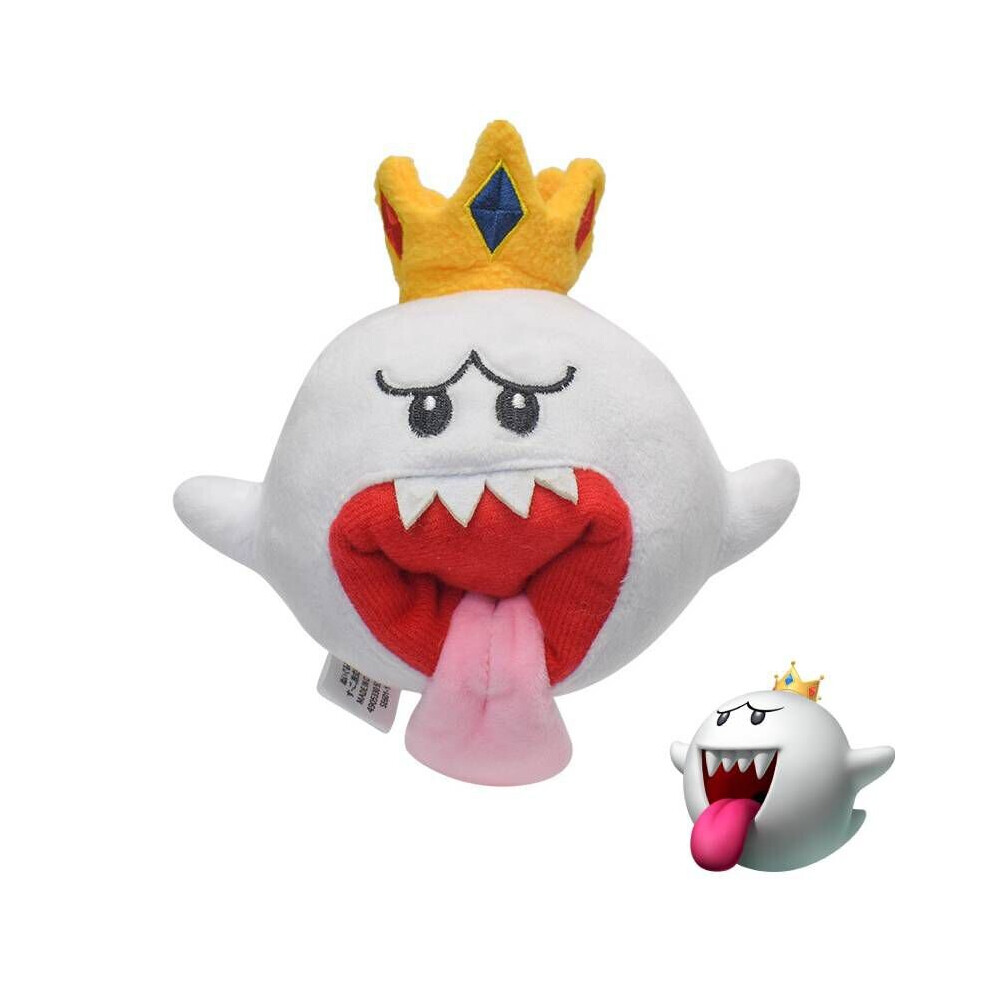 King Boo Super Mario Plush Toy Talk Shy Crown Phantom Funny  Stuffed 17cm Doll