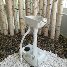 Portable Camping Sink Hand Wash Basin Stand w/Towel Holder