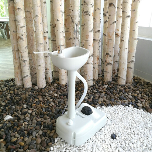 Portable Camping Sink Hand Wash Basin Stand w/Towel Holder 2