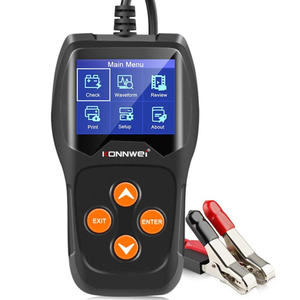 Konnwei Kw600 Car Battery Tester 12V Professional 100-2000 Cca Automotive Battery Load Analyzer And Alternator Tester For Car/Boat/Motorcycle 716709399320
