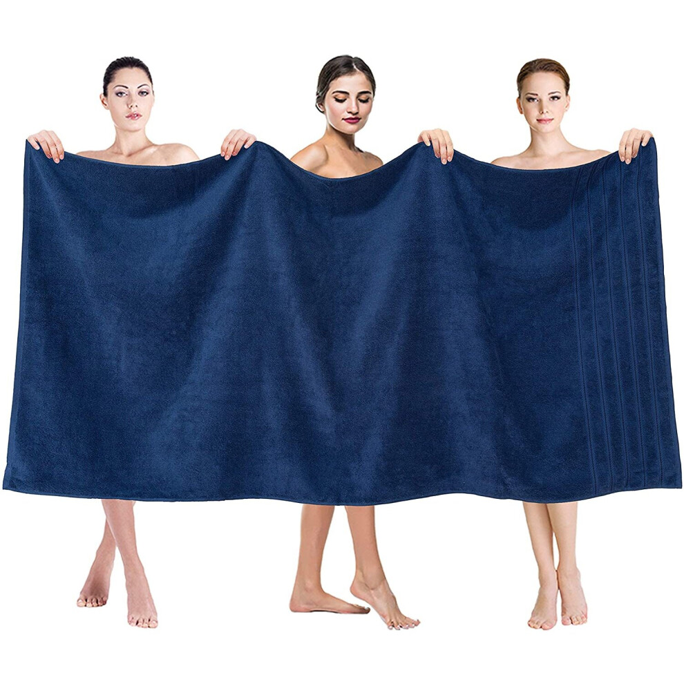 (Blue) Extra Large Super Jumbo Bath Sheet Towel 100% Egyptian Cotton Bath Sheets