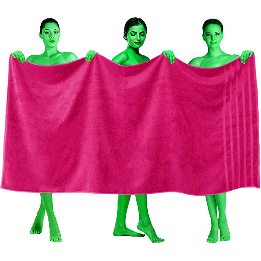 (Hot Pink) Extra Large Super Jumbo Bath Sheet Towel 100% Egyptian Cotton Bath Sheets