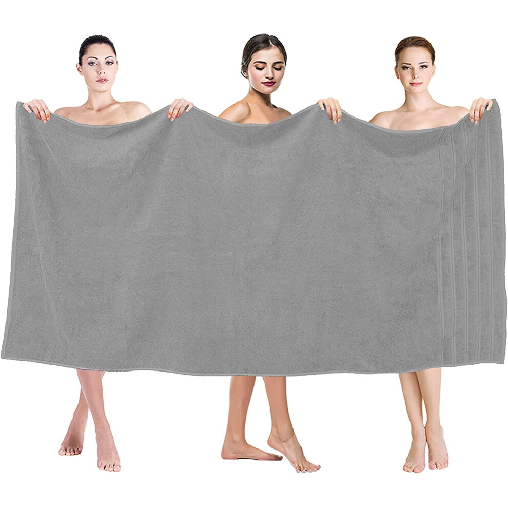 (Silver) Extra Large Super Jumbo Bath Sheet Towel 100% Egyptian Cotton Bath Sheets