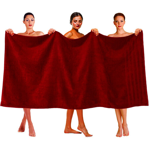 (Red) Extra Large Super Jumbo Bath Sheet Towel 100% Egyptian Cotton Bath Sheets