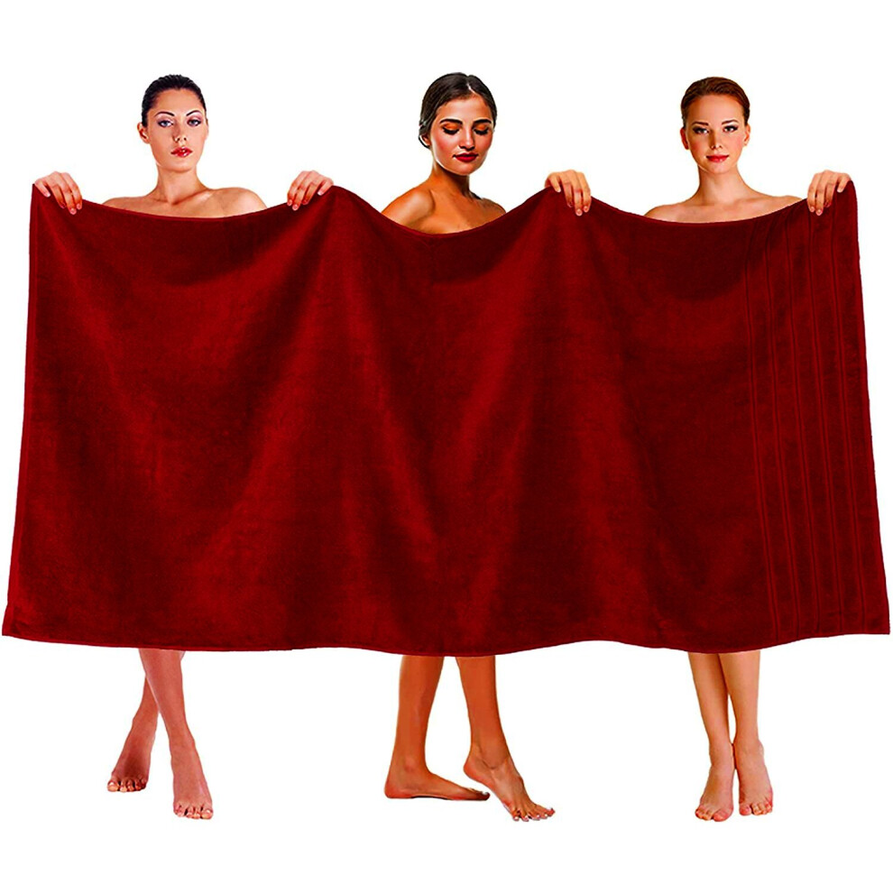 (Red) Extra Large Super Jumbo Bath Sheet Towel 100% Egyptian Cotton Bath Sheets