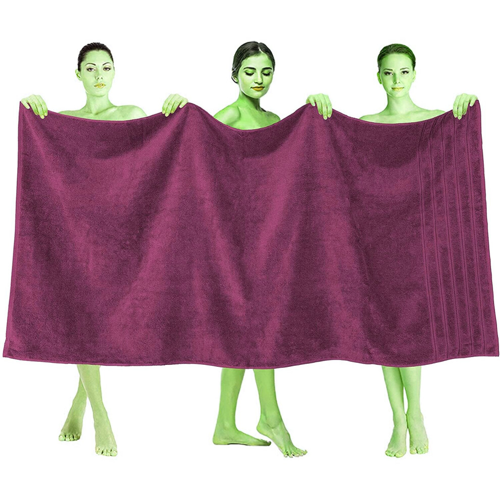 Textile Do (Purple) Extra Large Super Jumbo Bath Sheet Towel 100% Egyptian Cotton Bath Sheets