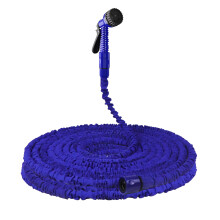 (100FT, Green) Expandable Garden Hose High Pressure with 7 Function Sprayer Nozzle Flexible Collapsible Washing Pipe with 2 Connectors Updated Durable Latex Core
