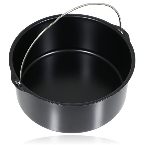 SPARES2GO Non Stick Bread Cake Baking Tin with Handle for Air Fryer Multi Cooker 7"