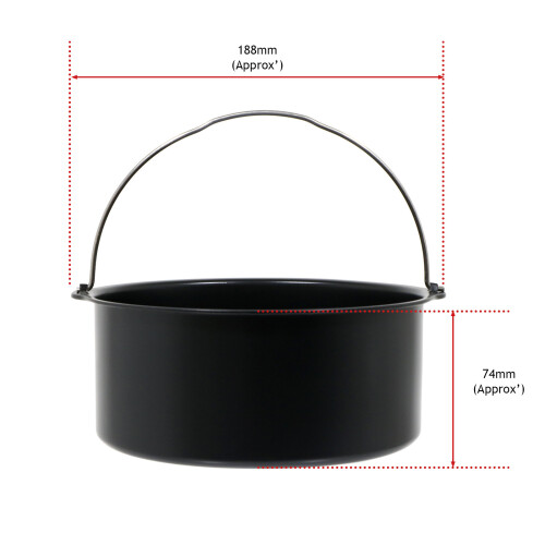 SPARES2GO Non Stick Bread Cake Baking Tin with Handle for Air Fryer Multi Cooker 7" 2