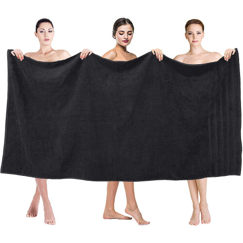 (Black) Extra Large Super Jumbo Bath Sheet Towel 100% Egyptian Cotton Bath Sheets