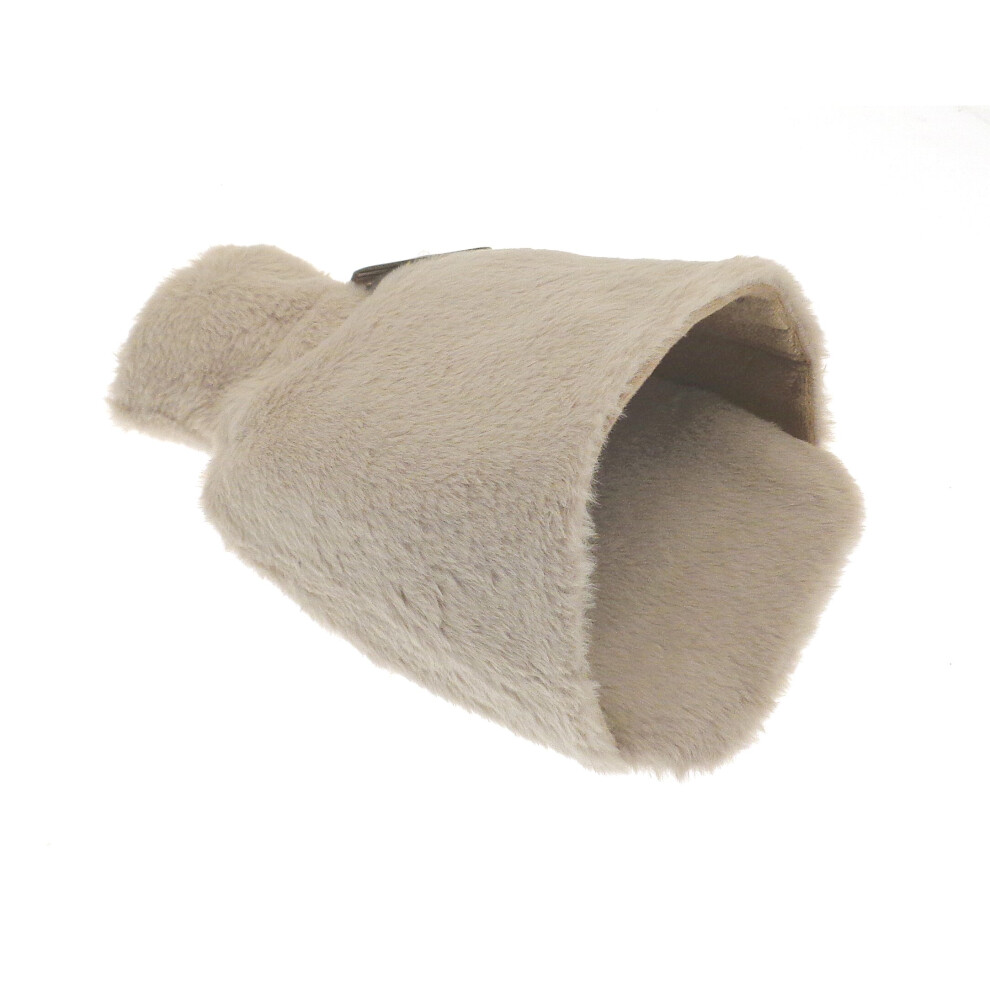 Country Club Foot Hot Water Bottle Plush Faux Fur Natural