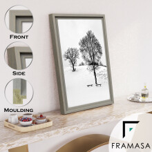 (Grey, 100x40 CM) Oslo Shabby Chic Range Picture Frames With Multi Colours Art Poster Photo Frames All UK Sizes (5x3.5 Inch)