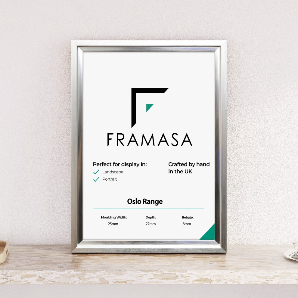 (Silver, 9x7 Inch) Oslo Shabby Chic Range Picture Frames With Multi Colours Art Poster Photo Frames All UK Sizes (5x3.5 Inch)-image-OPC-P6X8GPF-NEW