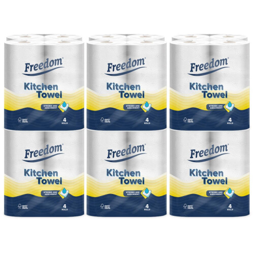 Freedom Super Strong & Absorbent MultiPurpose Kitchen Paper Roll, 24 Rolls on OnBuy