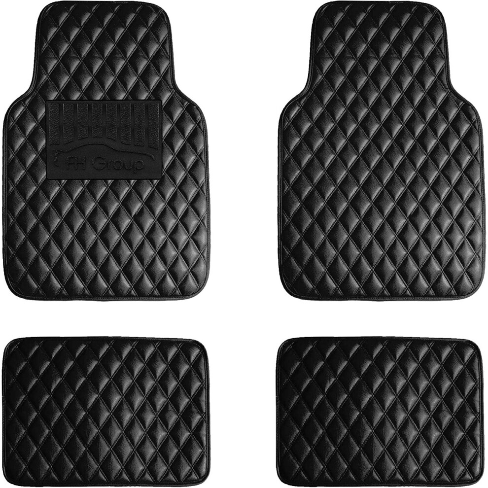 Fh Group Floor Mats - Faux Leather Floor Mats For Cars, Universal Fit Automotive Floor Mats, All Purpose Car Floor Mats, Pu Leather Black 842319175204