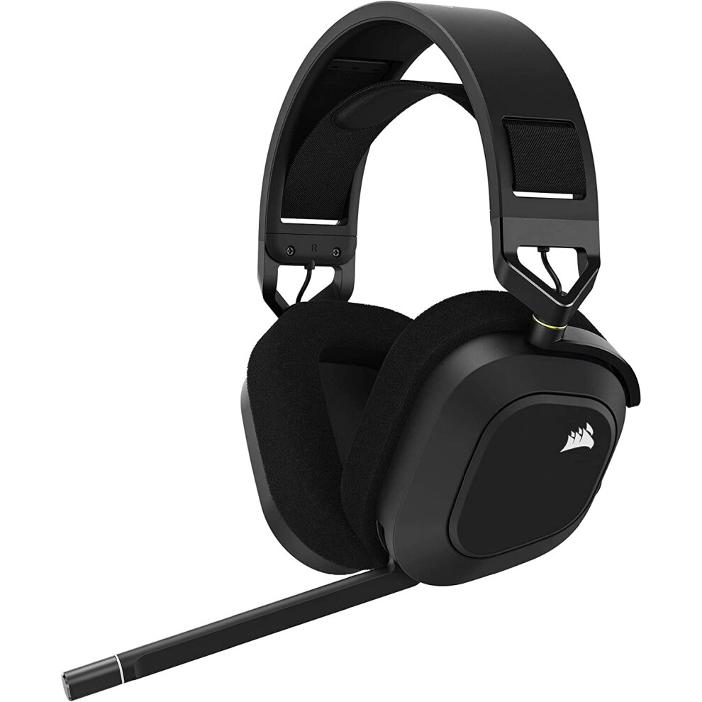 CORSAIR HS80 RGB WIRELESS Premium Gaming Headset with Spatial Audio - Works with Mac, PC, PS5, PS4 - Carbon Carbon HS80 RGB Wireless Gaming ..