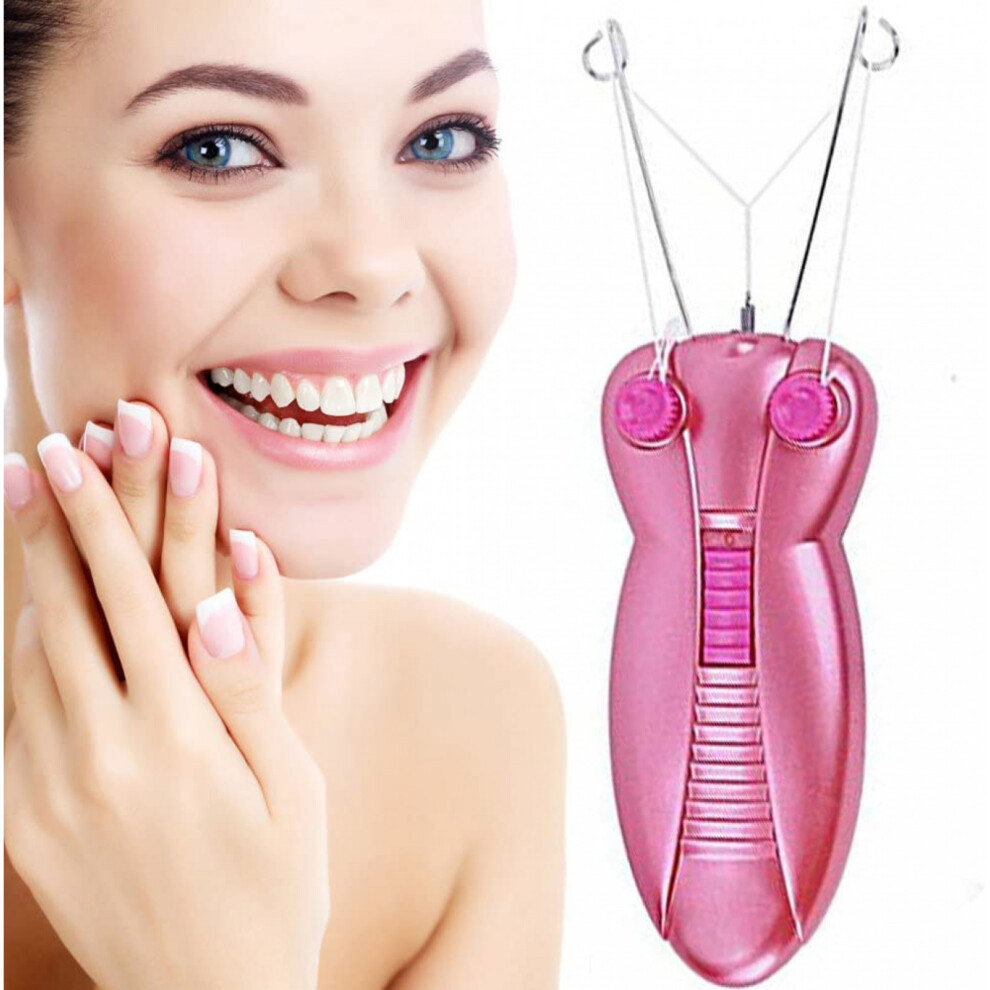 Veeki Pink Aveki Electric Women Facial Hair Remover, Ladies Beauty Epilator Trimmer Facial Cotton Threading Hair Shaver (Pink).