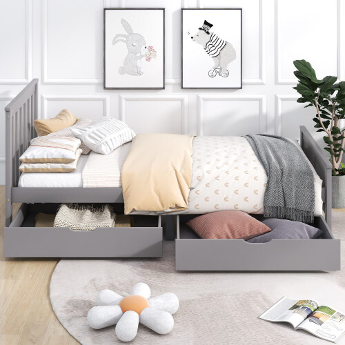 3ft Single Wooden Storage Bed Frame with Drawer 1