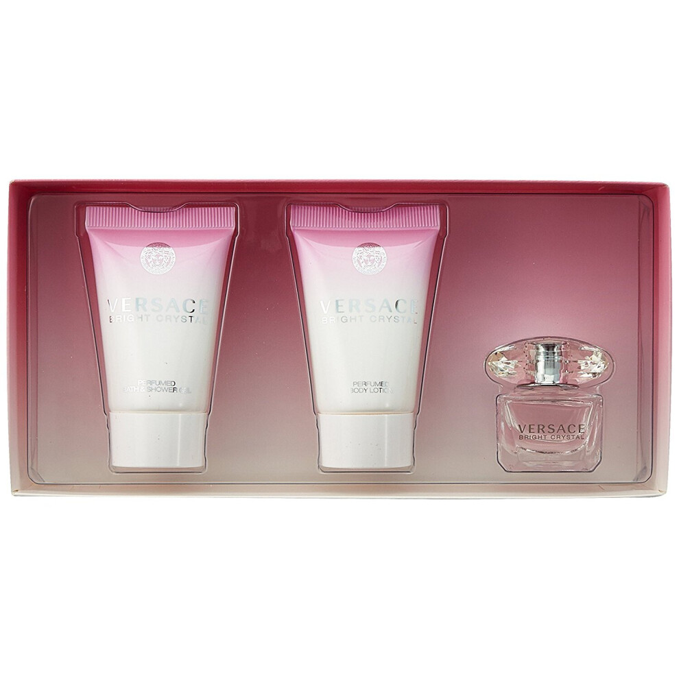 Versace Bright Crystal Gift Set 5ml EDT + 25ml Body Lotion + 25ml Shower Gel