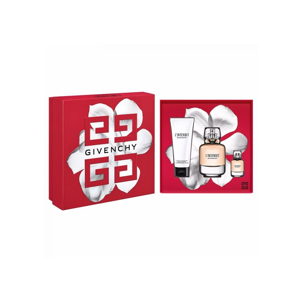 Givenchy L'Interdit Gift Set 80ml EDP + 75ml Shower Gel + 75ml Body Lotion