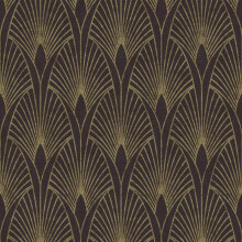 AS Creation Art Deco Fan Arches Black Gold Wallpaper Metallic Effect Textured