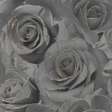Muriva Madison Glitter Black Wallpaper Floral Rose Flower Textured Modern Gold
