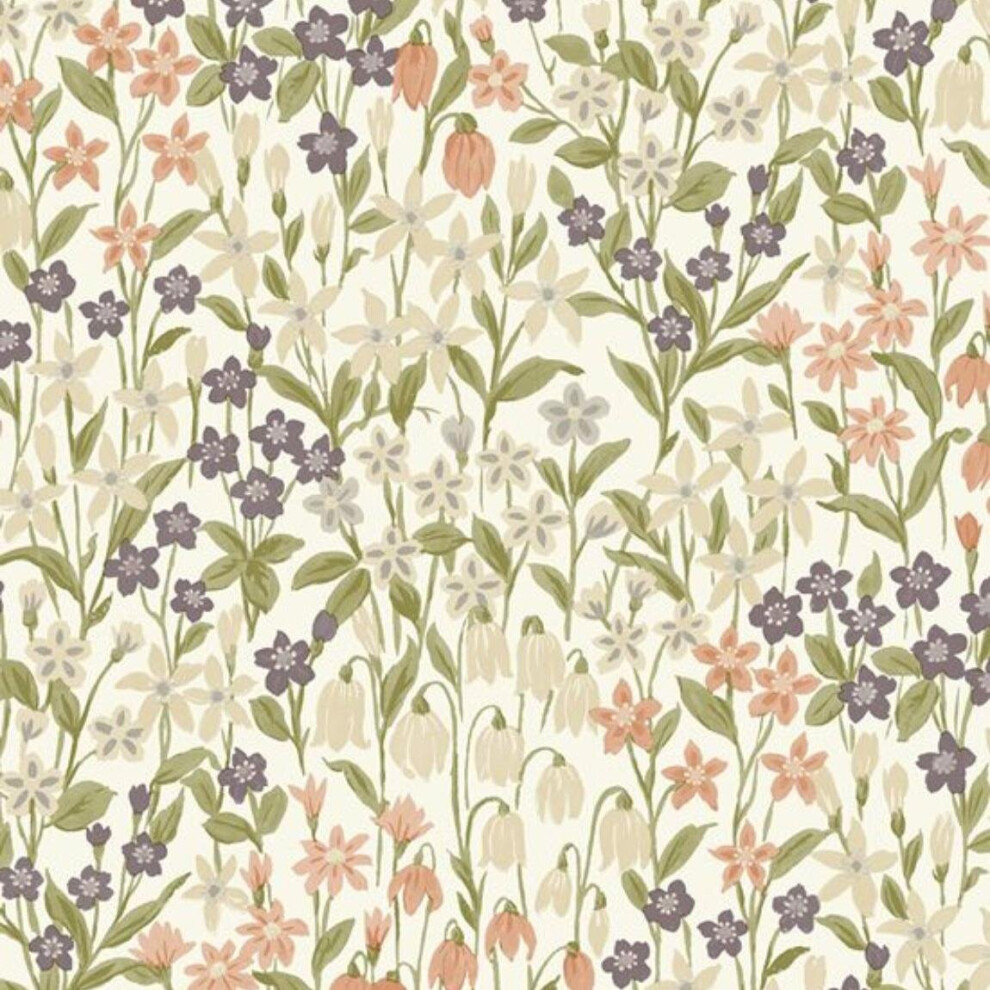 Grandeco Ciara Floral Green Pink Wallpaper Garden Textured Paste The Wall Vinyl